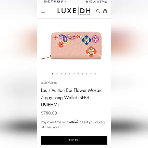 LOUIS VUITTON ✨️ Pink Epi Blooming Flowers Zippy Wallet Rose Ballerine - Picture 4 of 16